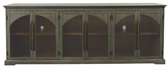 LivinHill Komoda Avola 244 cm z masivu šalvějově šedá