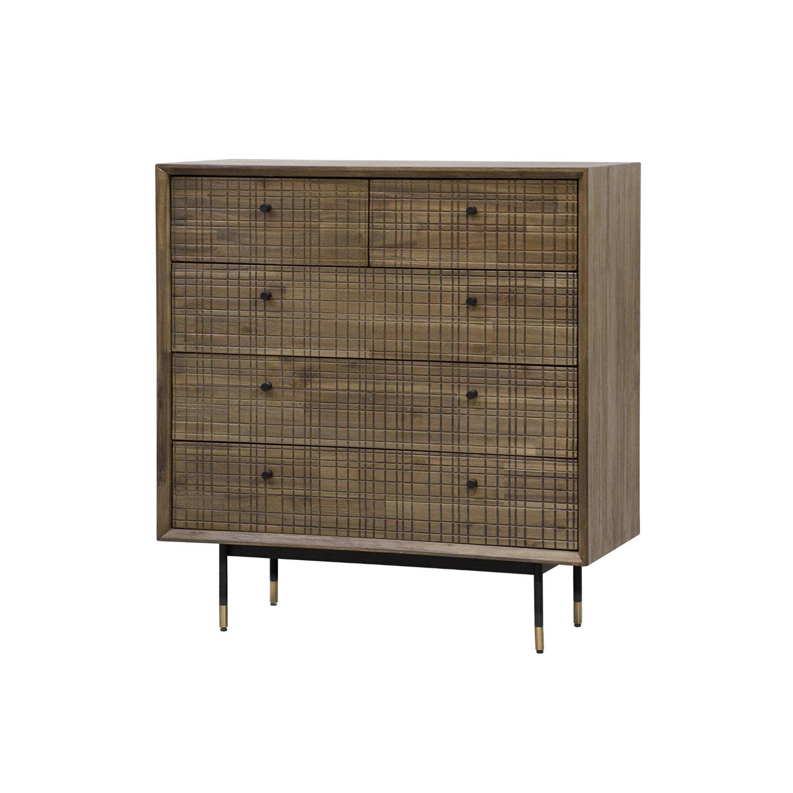 LivinHill Komoda Maze 100 cm z masivu hnědá/černá