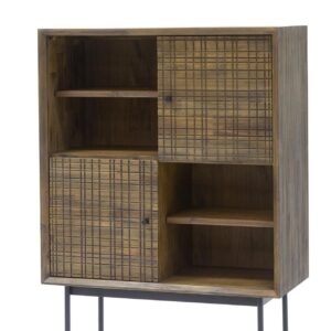 LivinHill Komoda Maze 85 cm z masivu hnědá/černá