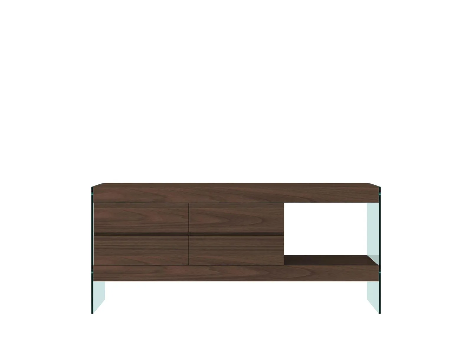 LivinHill Komoda Soho 184 cm ořech/čirá - Obrázek 2