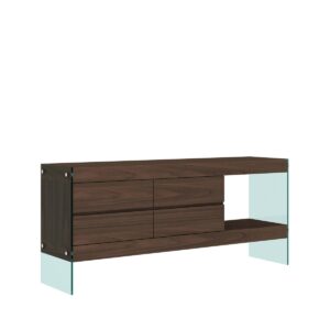 LivinHill Komoda Soho 184 cm ořech/čirá