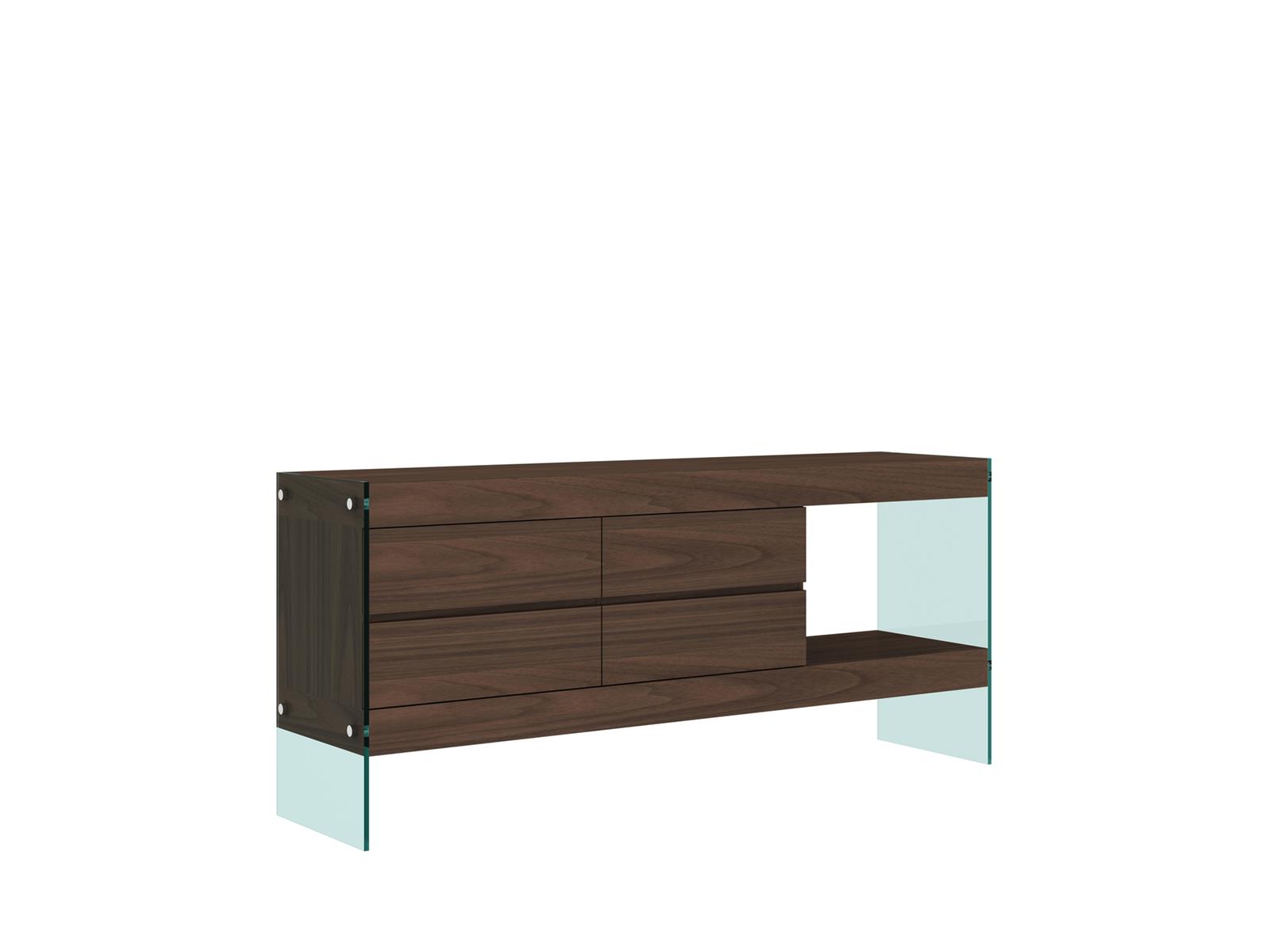 LivinHill Komoda Soho 184 cm ořech/čirá