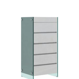LivinHill Komoda Soho 59 cm bílá/čirá