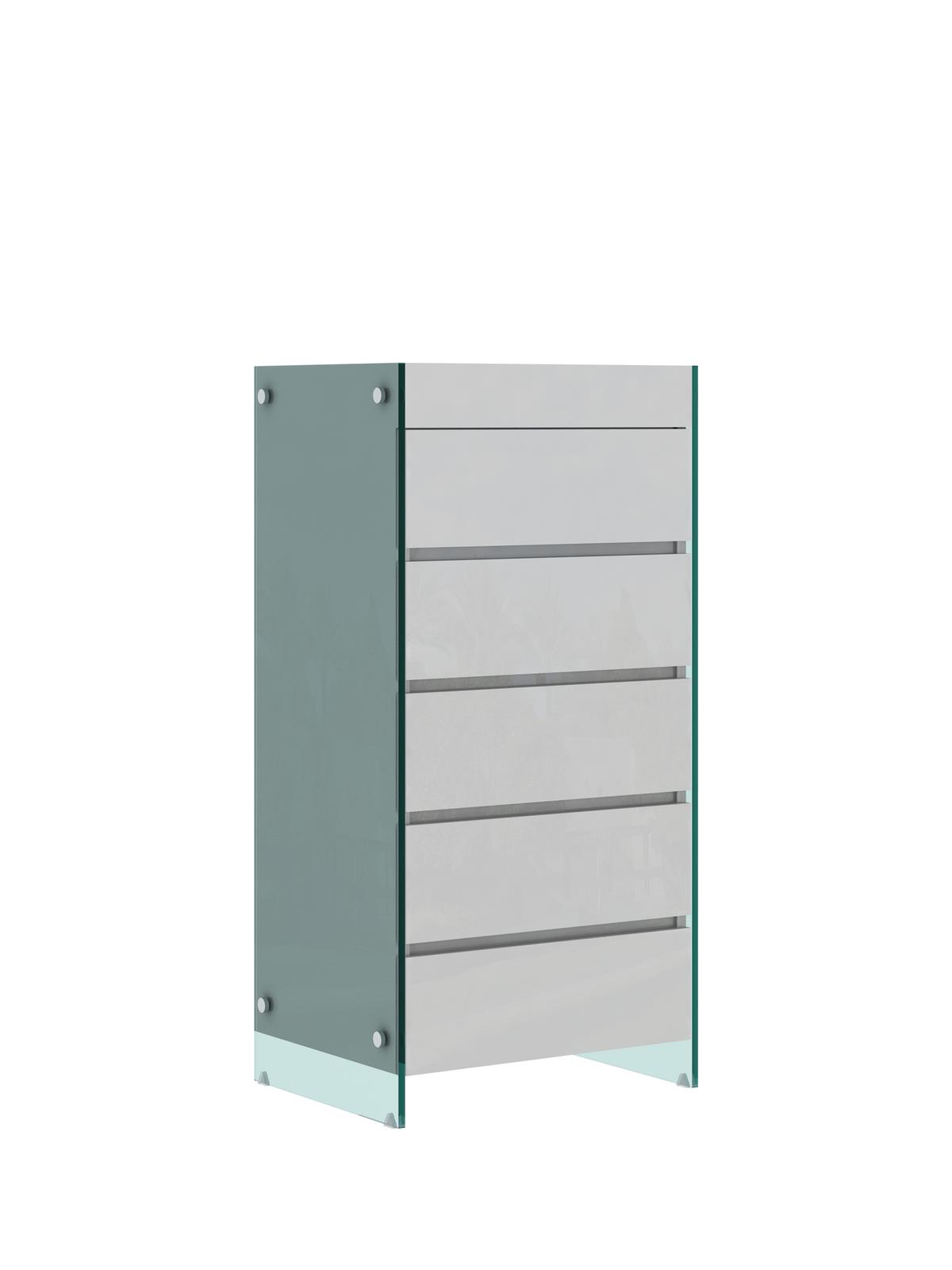 LivinHill Komoda Soho 59 cm bílá/čirá