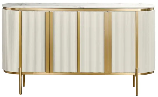 LivinHill Komoda Stilig ST384 160 cm mramor/ecru/zlatá