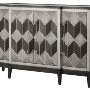 LivinHill Komoda Stilig ST504 152 cm z masivu šedá/zlatá