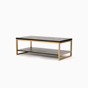 LivinHill Konferenční stolek Seville 120 cm z masivu černý/zlatý