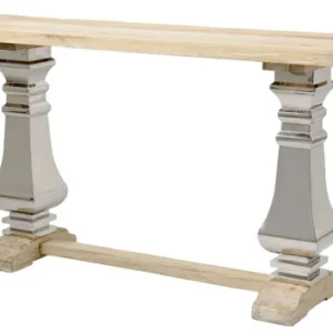 LivinHill Konzolový stolek Glamour 160 cm z masivu hnědý/chrom