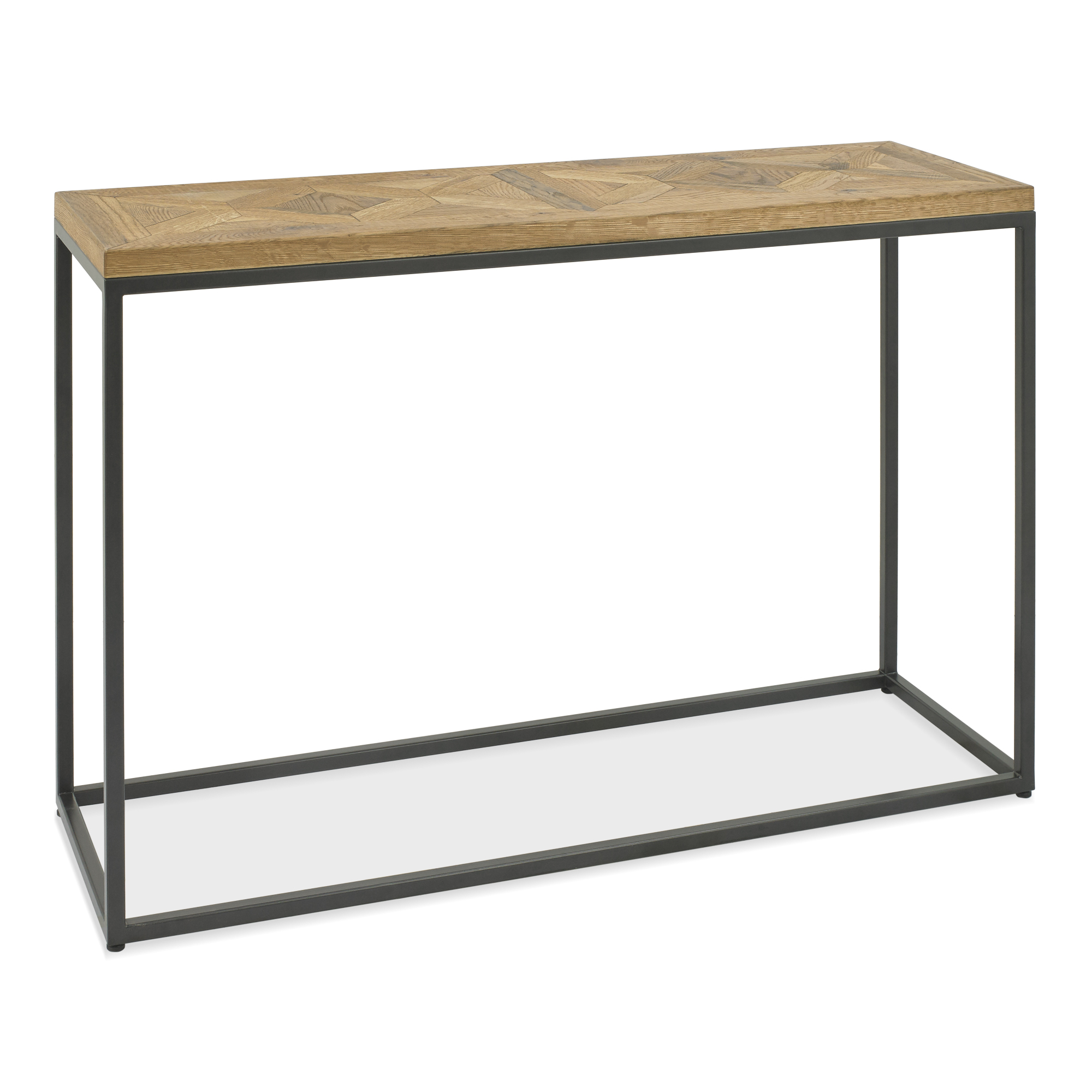 LivinHill Konzolový stolek Indus 116 cm z masivu dub přírodní/grafit