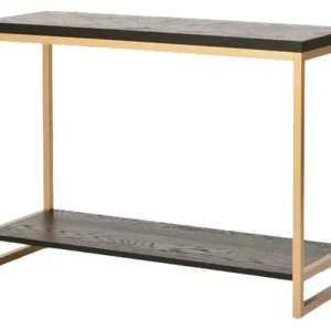 LivinHill Konzolový stolek Seville 110 cm z masivu černý/zlatý