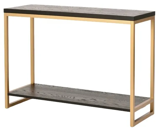 LivinHill Konzolový stolek Seville 110 cm z masivu černý/zlatý