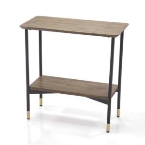 LivinHill Odkládací stolek Maze 60 cm z masivu hnědý/černý