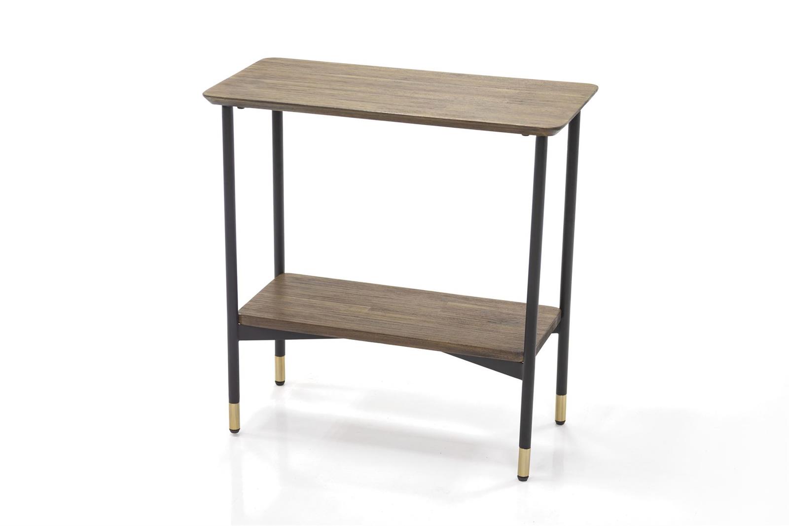 LivinHill Odkládací stolek Maze 60 cm z masivu hnědý/černý