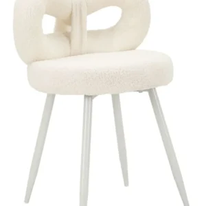 Mauro Ferretti Designová jídelní židle Ilary Mini bouclé bílá