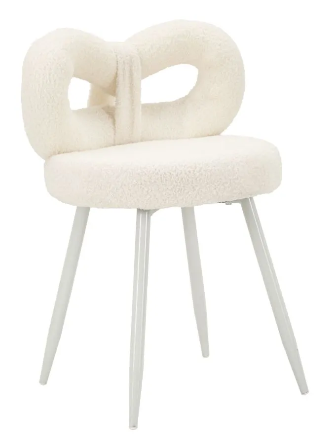 Mauro Ferretti Designová jídelní židle Ilary Mini bouclé bílá