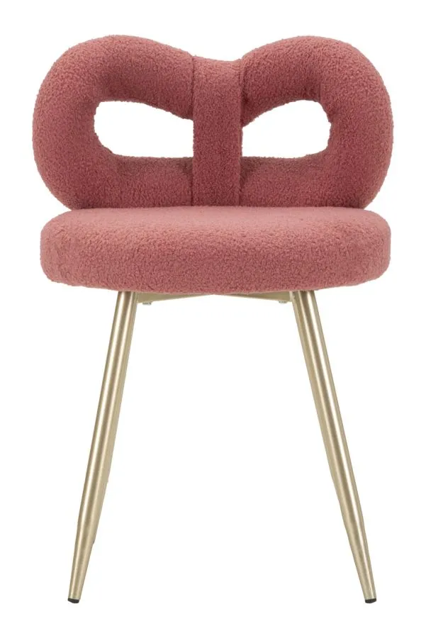 Mauro Ferretti Designová jídelní židle Ilary Mini bouclé růžová - Obrázek 2