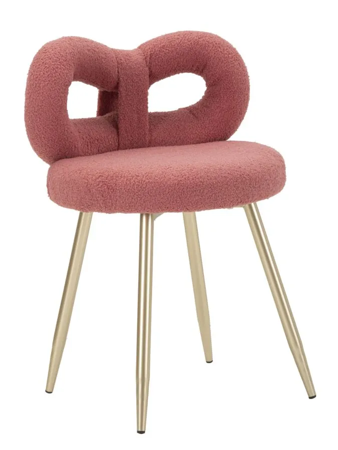 Mauro Ferretti Designová jídelní židle Ilary Mini bouclé růžová