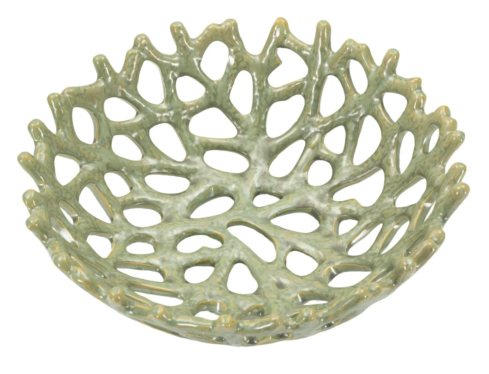 Mauro Ferretti Keramická dekorativní miska Coral 35 cm zelená - Obrázek 2