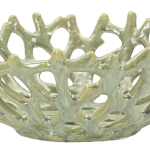 Mauro Ferretti Keramická dekorativní miska Coral 35 cm zelená