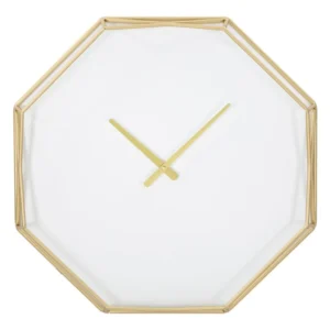 Mauro Ferretti Kovové nástěnné hodiny Octagonal 56 cm zlaté/bílé