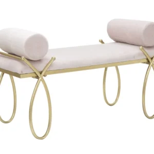 Mauro Ferretti Lavice Ribbon 112 cm samet zlatá/růžová