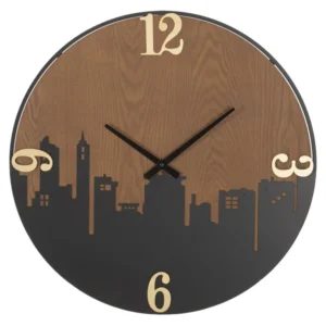 Mauro Ferretti Nástěnné hodiny City 60 cm hnědé/černé