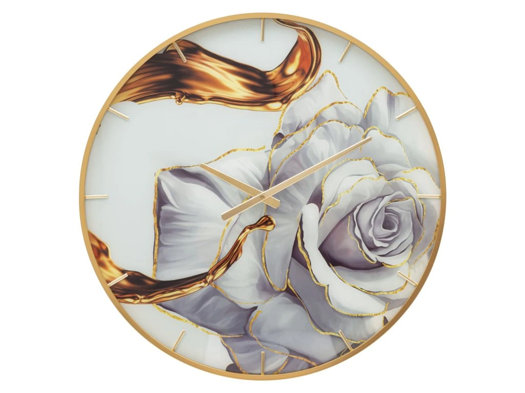 Mauro Ferretti Nástěnné hodiny Glass Rose 60 cm vícebarevné/zlaté