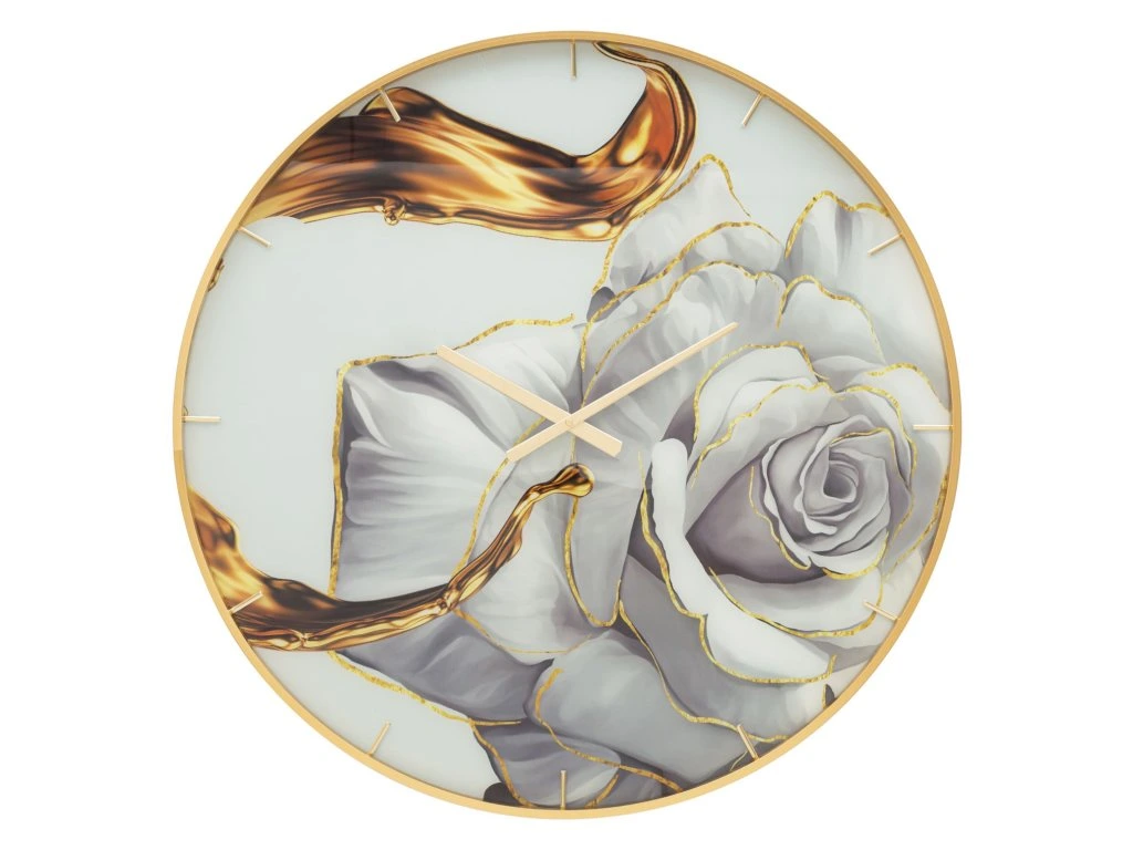 Mauro Ferretti Nástěnné hodiny Glass Rose 80 cm vícebarevné/zlaté