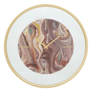 Mauro Ferretti Nástěnné hodiny Mirror 60 cm zlaté/vícebarevné