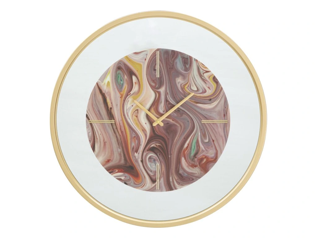 Mauro Ferretti Nástěnné hodiny Mirror 60 cm zlaté/vícebarevné