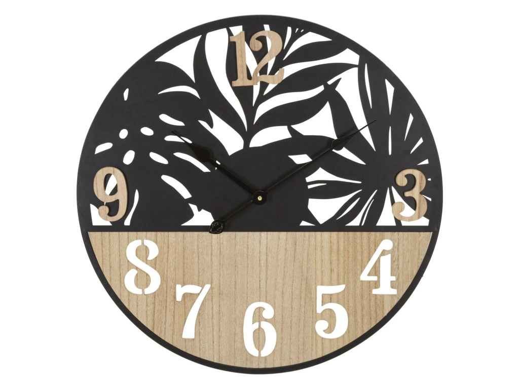 Mauro Ferretti Nástěnné hodiny Palm 60 cm hnědé/černé