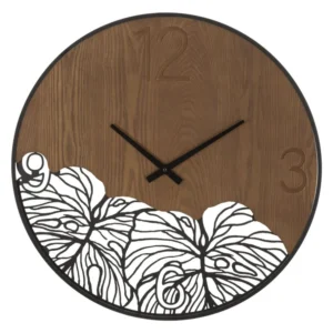 Mauro Ferretti Nástěnné hodiny Super Leaf 60 cm hnědé/černé