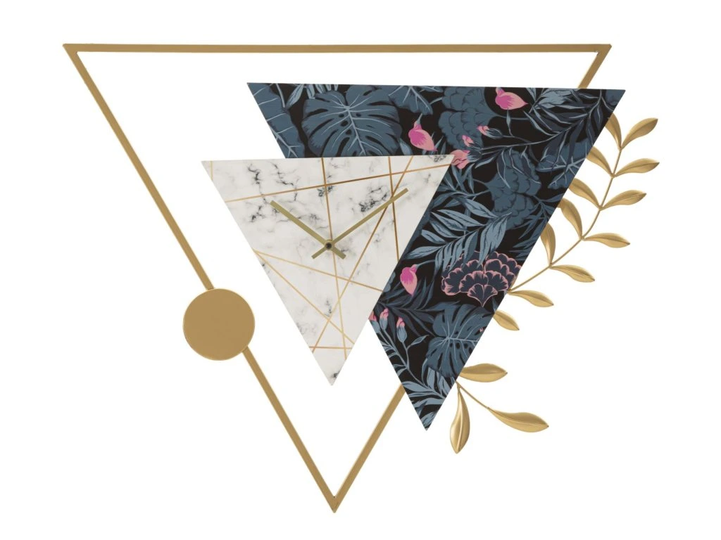 Mauro Ferretti Nástěnné hodiny Triangle 75 cm zlaté/vícebarevné