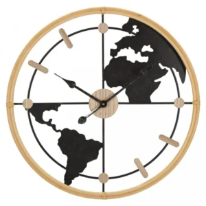 Mauro Ferretti Nástěnné hodiny World 60 cm černé/hnědé