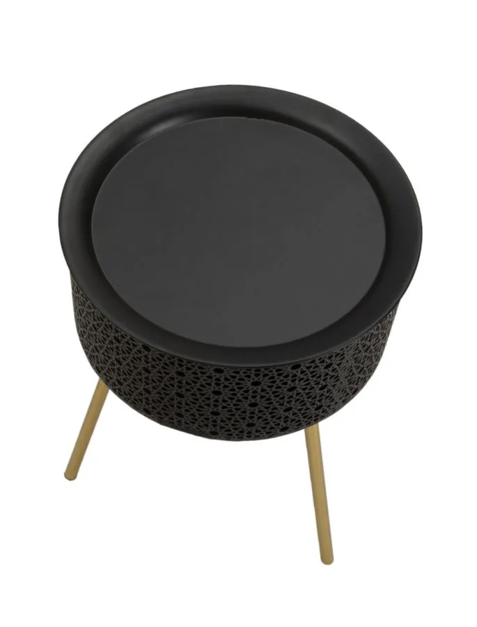 Mauro Ferretti Odkládací stolek Blacky 35 cm černý/zlatý - Obrázek 2