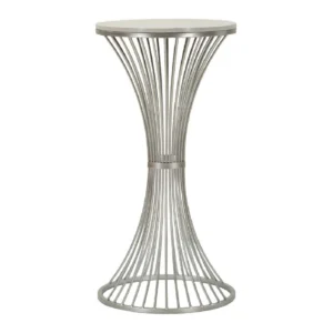 Mauro Ferretti Odkládací stolek Funnel 40 cm stříbrný/mramor
