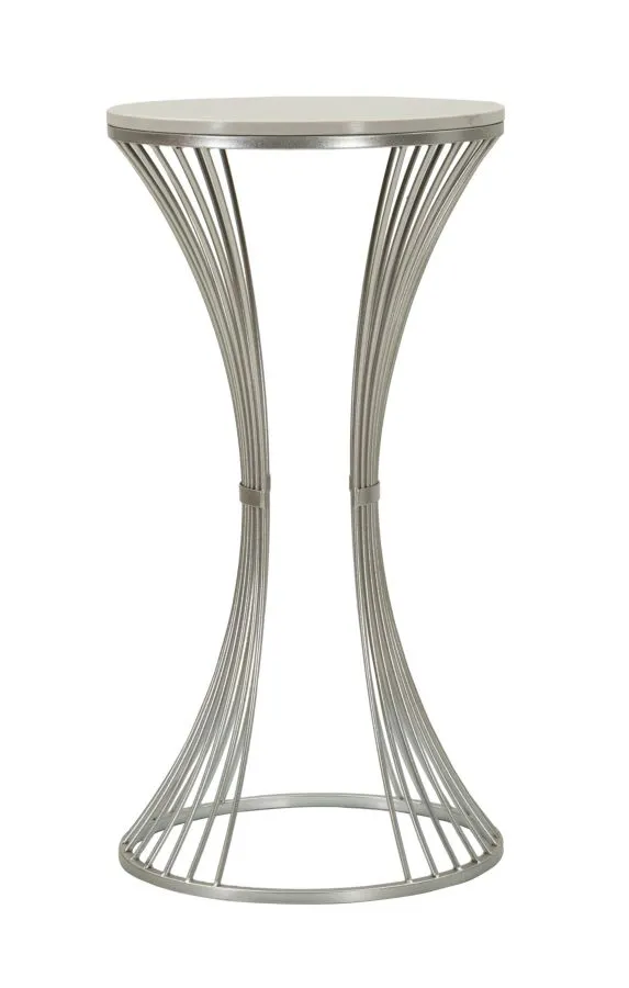 Mauro Ferretti Odkládací stolek Funnel 50 cm stříbrný/mramor - Obrázek 2