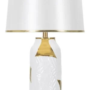 Mauro Ferretti Stolní lampa Ceramic 70 cm bílo-zlatá