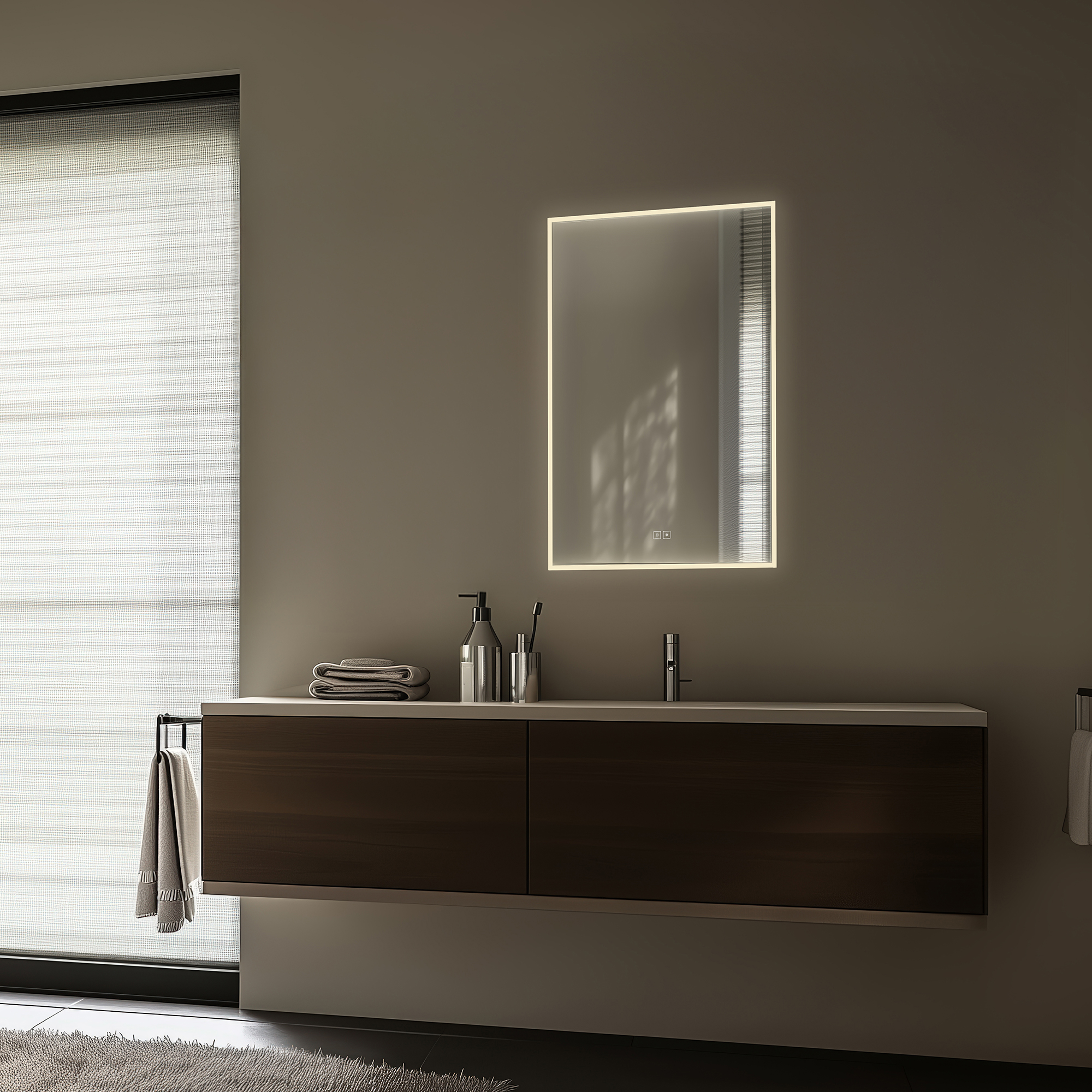 Nimco Bílé LED zrcadlo 600x800 se dvěma dotykovými senzory - ZPB 13002VX-05 - Obrázek 2