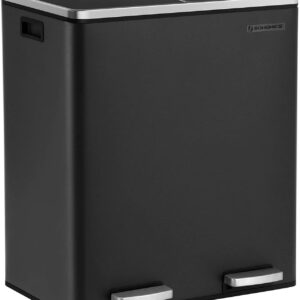 SONGMICS Odpadkový koš na tříděný odpad 2 x 30 L černý
