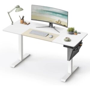 SONGMICS Psací stůl Paradis 140 cm výškově nastavitelný bílý