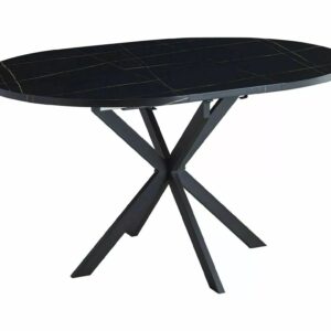 Signal Jídelní rozkládací stůl Gaston 100/135 cm černý mramor/černý