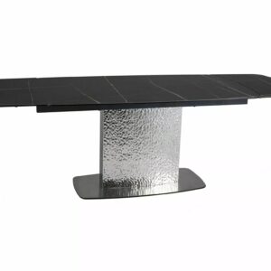 Signal Jídelní rozkládací stůl Moncler 160/240 cm keramika černý mramor/stříbrný