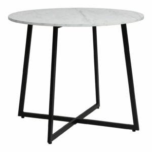 Signal Jídelní stůl Luna 90 cm bílý mramor/černý