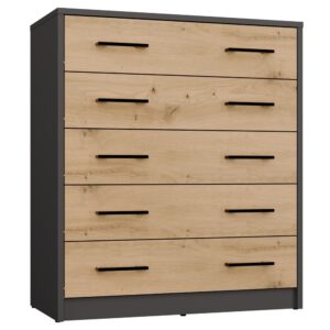 TP Living Botník ALEX 74 cm antracitový/dub artisan