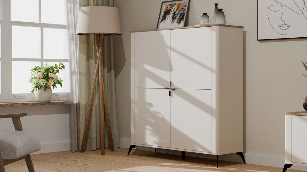 TP Living Komoda CORDOBA 4D kašmír/dub Castello - Obrázek 2