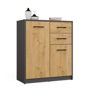 TP Living Komoda SIMPLO 2D2S 74 cm antracitová/dub artisan