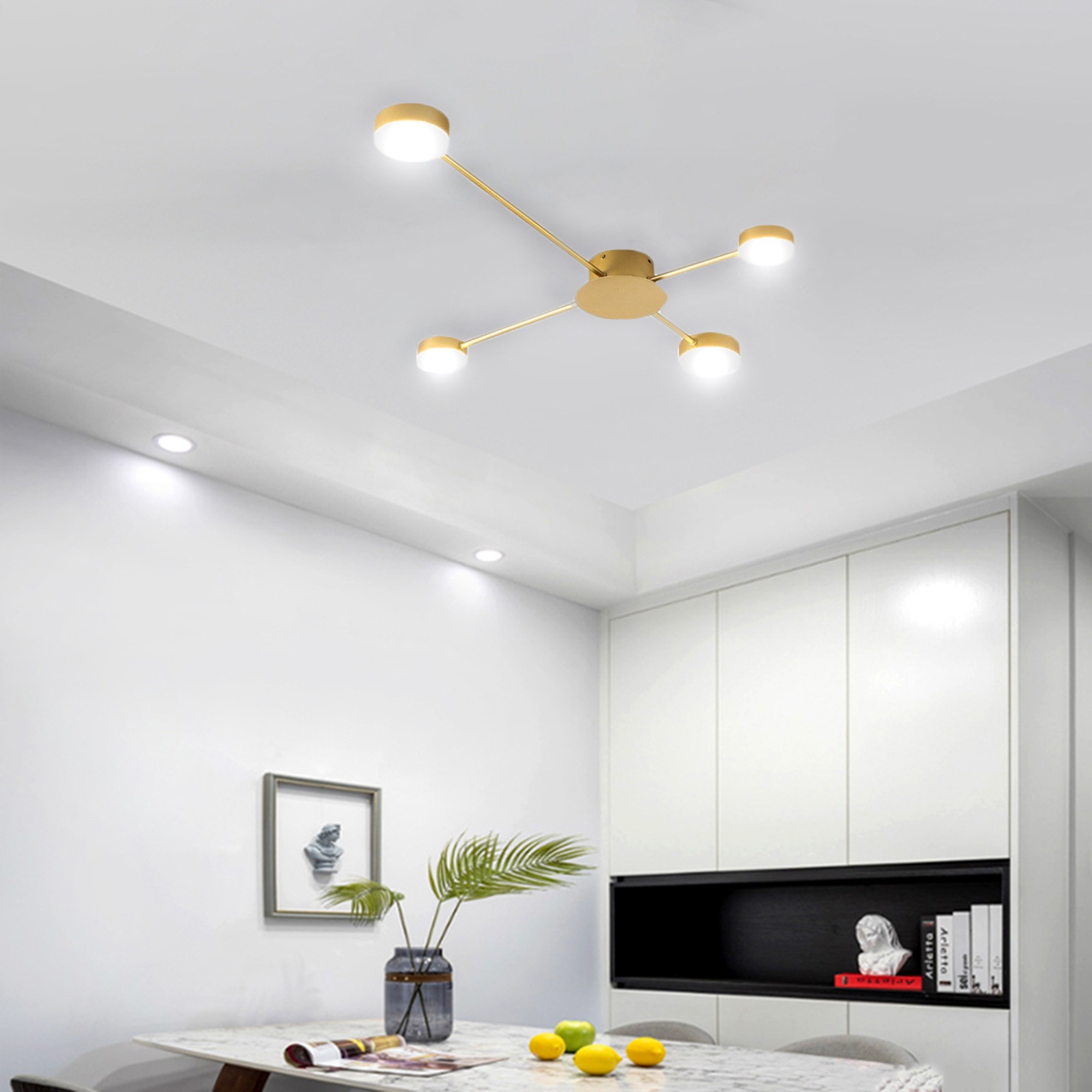 TooLight Stropní svítidlo Elegant Four LED zlaté - Obrázek 2