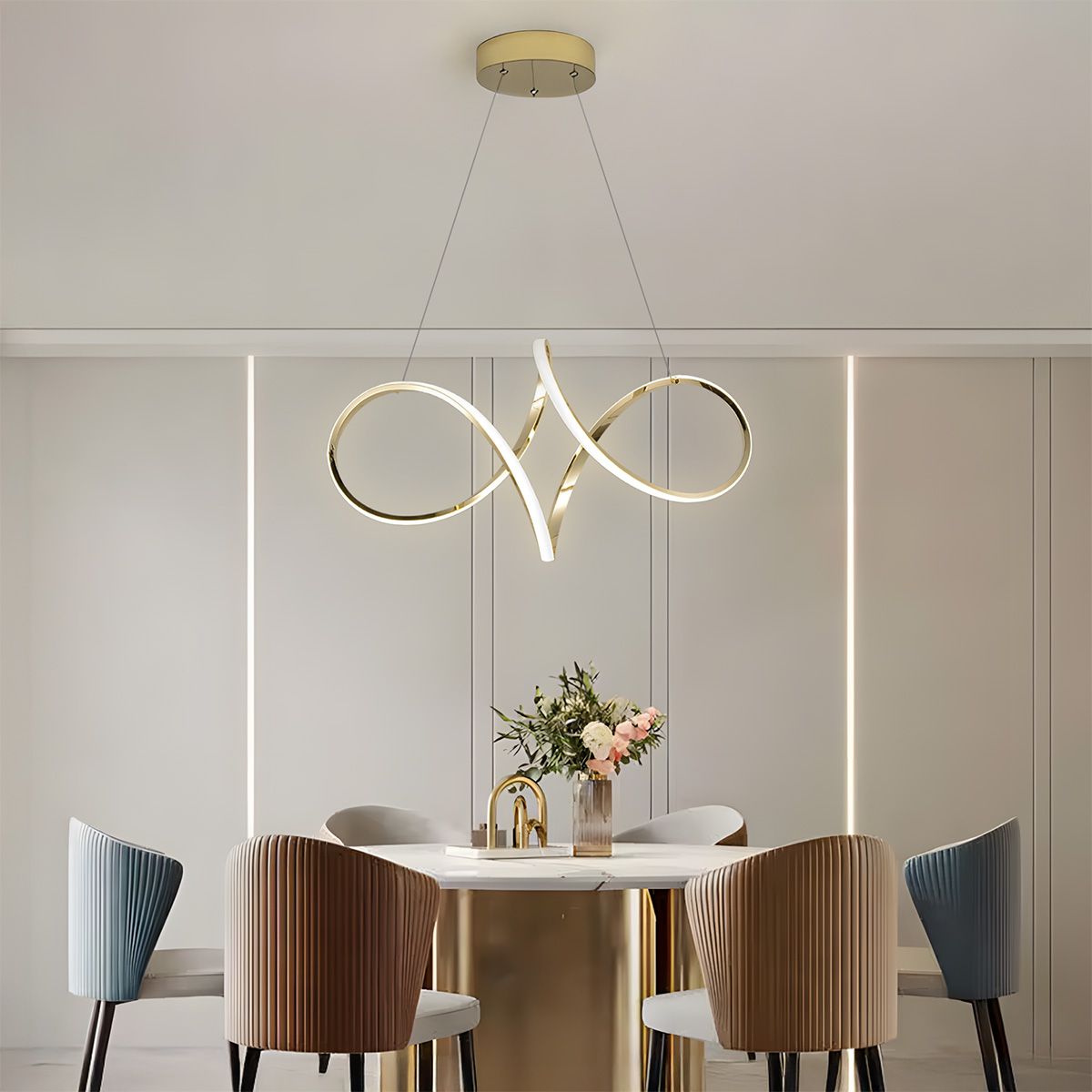Toolight Závěsné LED osvětlení Modern G081-1CP zlaté - Obrázek 2