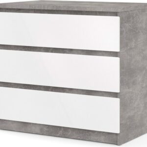 Tvilum Komoda Simplicitous III beton/bílá lesk